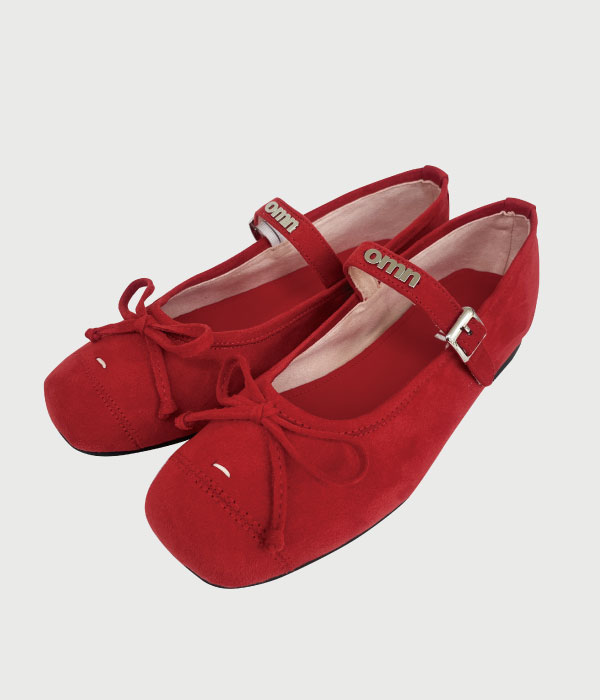 omn flat shoes [red]